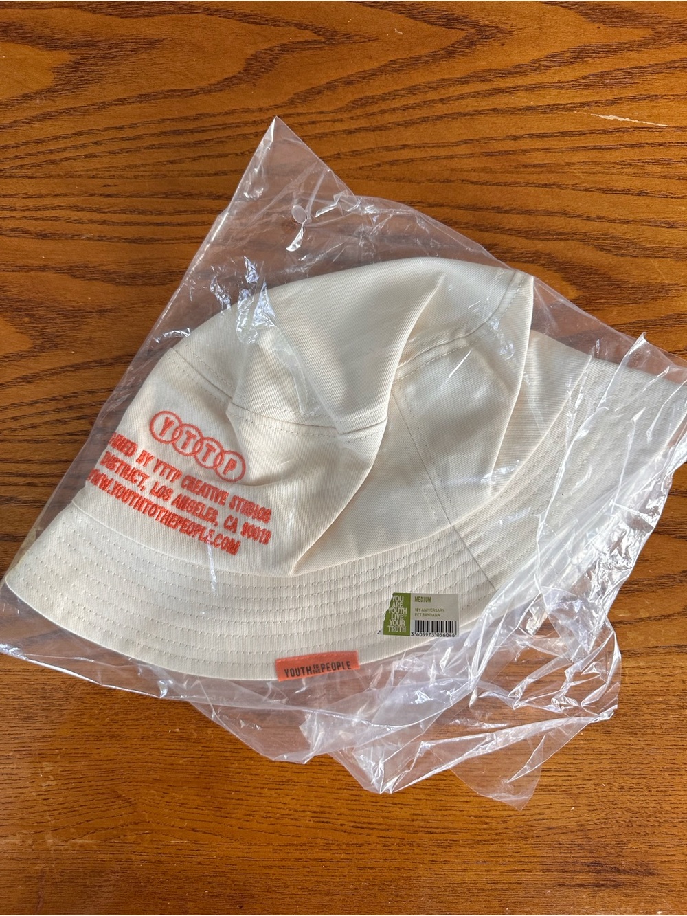 Youth to the People Cream Bucket Hat with Orange Logo